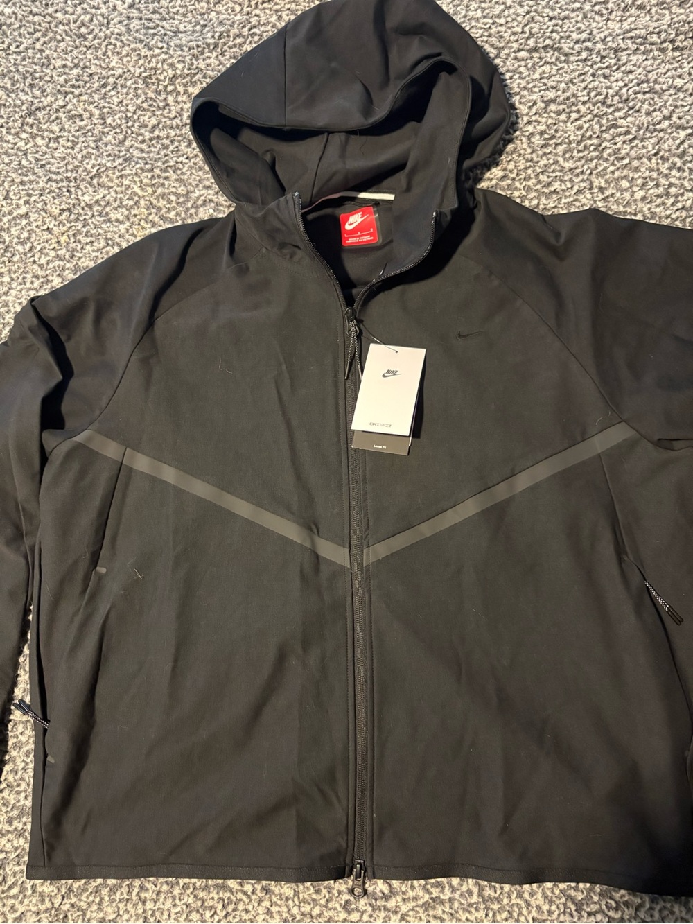 Nike Men’s Size L Black Full Zip Hooded Jacket Fall 2026 NWT!